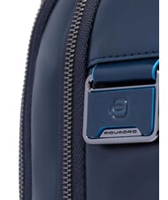 PIQUADRO BLUE SQUARE Fast-Check-Lederrucksack f&uuml;r 15,6"-Laptop Blau - PC-Rucks&auml;cke - 4