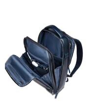 PIQUADRO BLUE SQUARE Fast-Check-Lederrucksack f&uuml;r 15,6"-Laptop Blau - PC-Rucks&auml;cke - 5