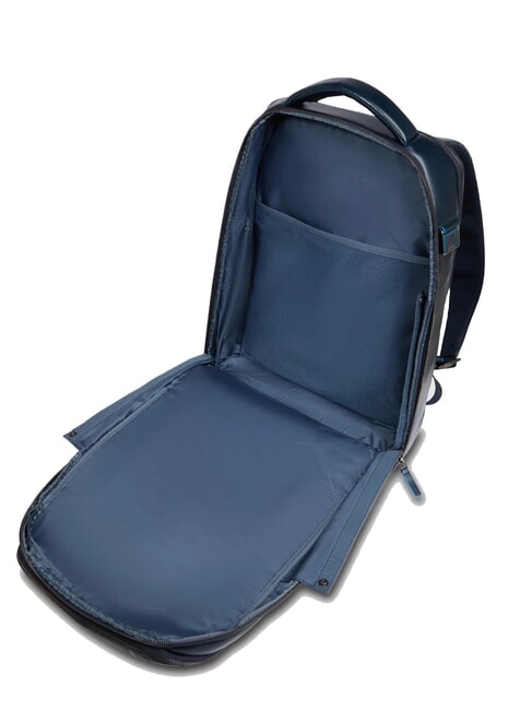 BLUE SQUARE Fast-Check-Lederrucksack f&uuml;r 15,6"-Laptop Blau - PC-Rucks&auml;cke