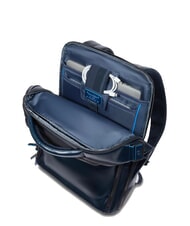 PIQUADRO BLUE SQUARE Fast-Check-Lederrucksack f&uuml;r 15,6"-Laptop Blau - PC-Rucks&auml;cke - 7