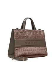 GAUD&Igrave; ADA VELUR L Handtasche mit Samteins&auml;tzen Taupe - Damentaschen - 2