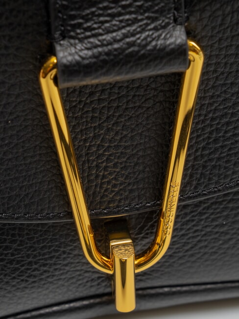 HIMMA Lederhandtasche mit Schultergurt Schwarz - Damentaschen