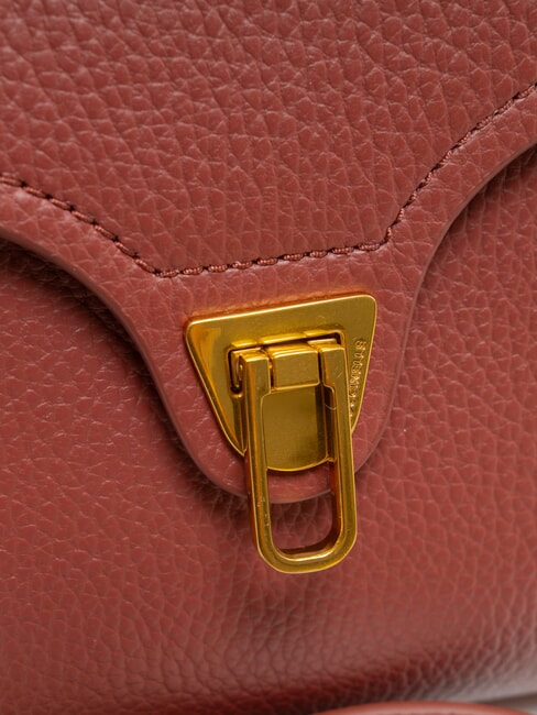 MARVIN Mini-Handtasche aus Leder mit Schultergurt Brandy - Damentaschen