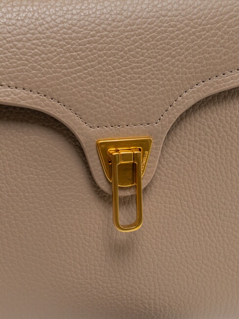 MARVIN Lederhandtasche mit Schultergurt warmes Taupe - Damentaschen