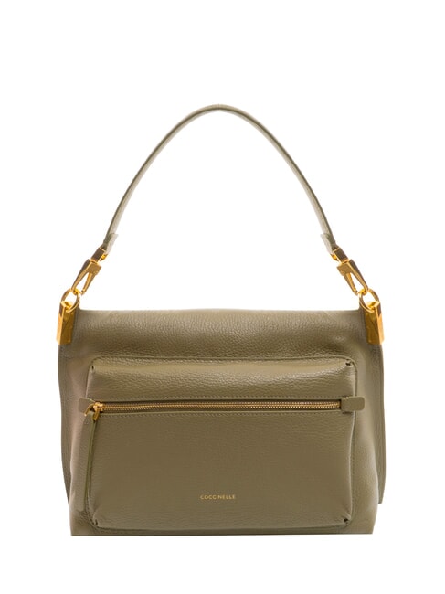 HYLE Mittelgro&szlig;e Ledertasche mit Doppelfunktion Lorbeergr&uuml;n - Damentaschen