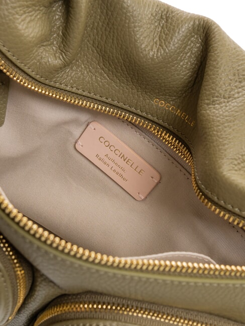 HYLE Mittelgro&szlig;e Ledertasche mit Doppelfunktion Lorbeergr&uuml;n - Damentaschen