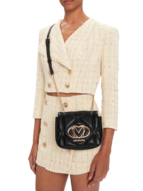 EMBOSSED Mini-Umh&auml;ngetasche Schwarz - Damentaschen