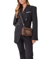 LOVE MOSCHINO EMBOSSED Mini-Umh&auml;ngetasche Schokolade - Damentaschen - 5