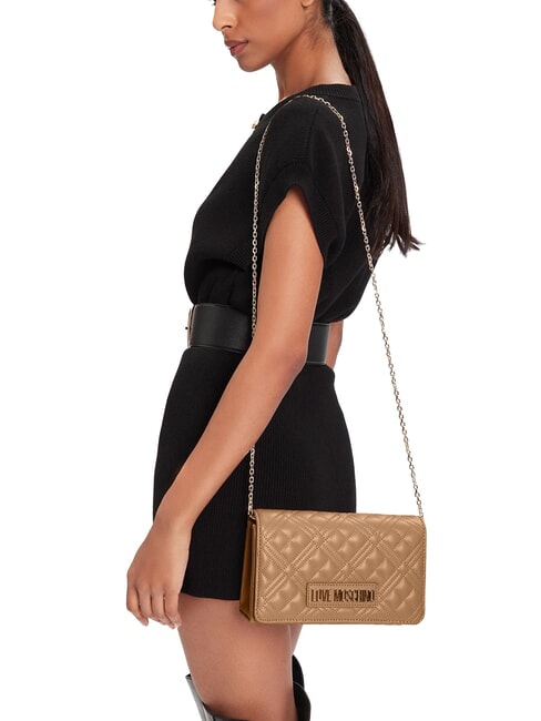 SMART DAILY Clutch mit Metall-Schultergurt Beige - Damentaschen