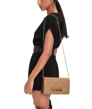 LOVE MOSCHINO SMART DAILY Clutch mit Metall-Schultergurt Beige - Damentaschen - 5