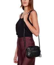 ARMANI EXCHANGE LIZ PEBBLE Kameratasche mit gepr&auml;gtem Logo Schwarz - Damentaschen - 5