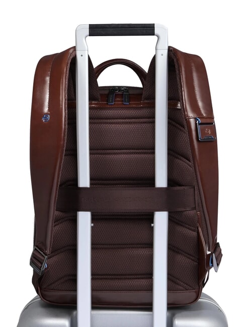 BLUE SQUARE 14" Laptop-Rucksack aus Leder MAHAGONI - PC-Rucks&auml;cke