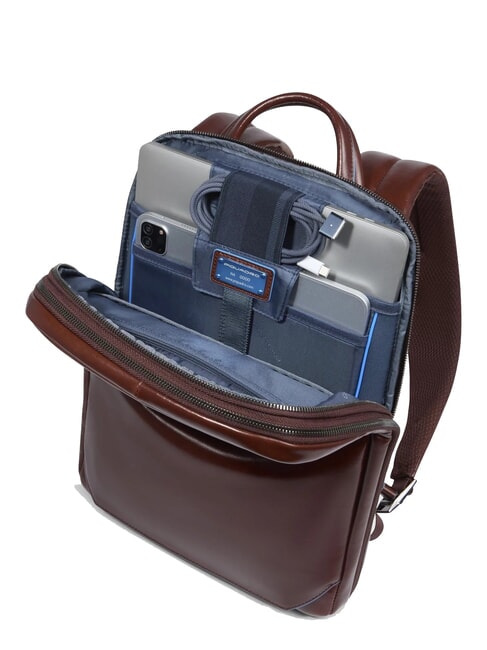 BLUE SQUARE 14" Laptop-Rucksack aus Leder MAHAGONI - PC-Rucks&auml;cke