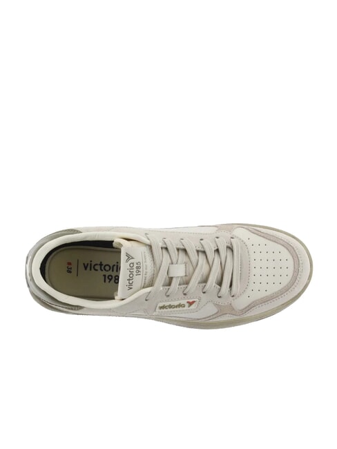 C80-URBAN Ledersneaker mit Vintage-Logo Creme - Damenschuhe