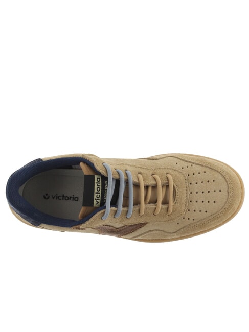 MADRID Wildleder-Sneaker mit karamellfarbener Sohle Beige - Damenschuhe