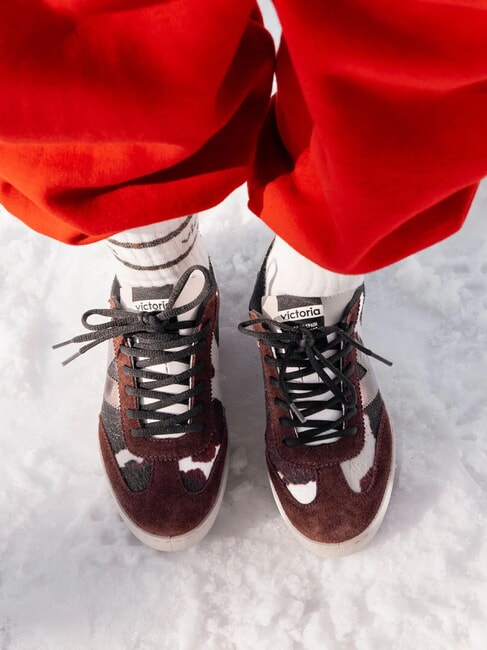 BERLIN Radsport-Sneaker mit Animal-Print Wei&szlig; - Damenschuhe