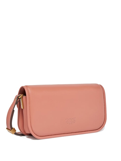 LOVE BOX Umh&auml;ngetasche aus Leder Aragonbraun-Antikgold - Damentaschen