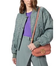 PINKO LOVE BOX Umh&auml;ngetasche aus Leder Aragonbraun-Antikgold - Damentaschen - 5