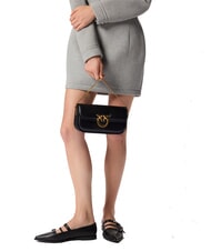 PINKO LOVE BOX Umh&auml;ngetasche aus Leder schwarz-antikgold - Damentaschen - 4