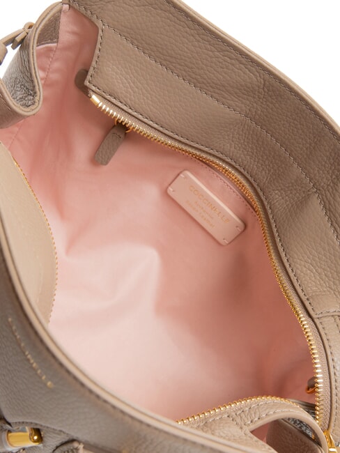 YORK Handtasche aus geh&auml;mmertem Leder warmes Taupe - Damentaschen