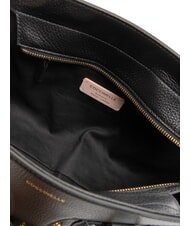 COCCINELLE YORK Handtasche aus geh&auml;mmertem Leder Schwarz - Damentaschen - 5