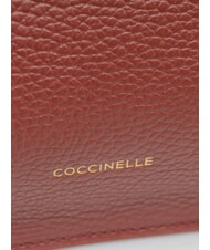 COCCINELLE HYLE Kleine flache Umh&auml;ngetasche aus Leder Brandy - Damentaschen - 5