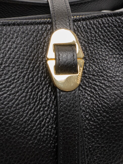 CHARA Umh&auml;ngetasche aus Leder Schwarz - Damentaschen