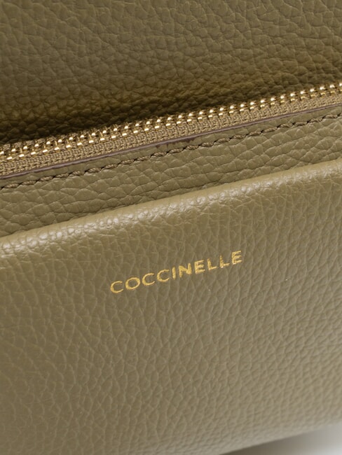 JEN Runder Lederrucksack mit Tasche Lorbeergr&uuml;n - Damentaschen