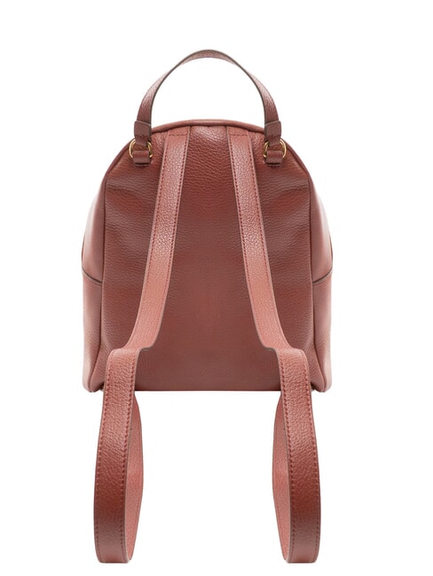 JEN Runder Lederrucksack mit Tasche Brandy - Damentaschen
