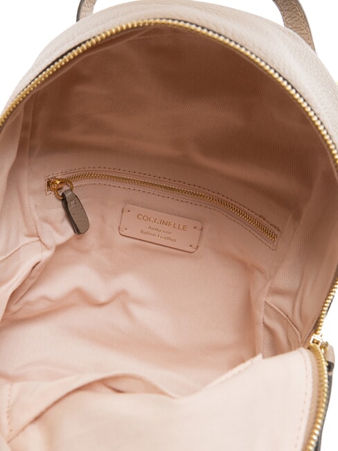 JEN Runder Lederrucksack mit Tasche warmes Taupe - Damentaschen