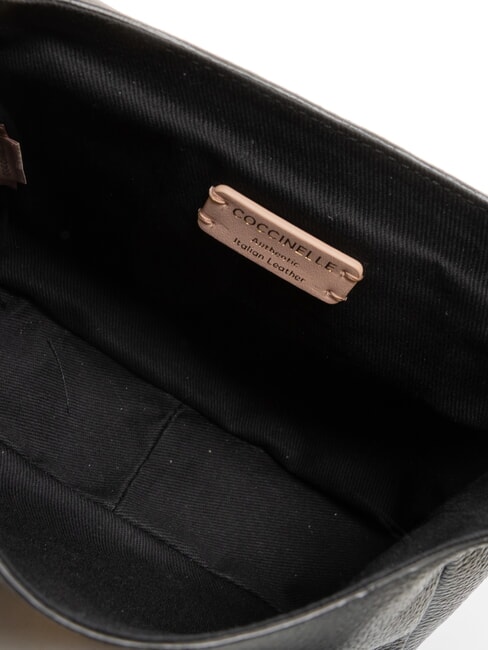 ERIS Mini-Umh&auml;ngetasche aus Leder Schwarz - Damentaschen