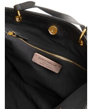 COCCINELLE CALLISTO Einkaufstasche aus Leder mit gepr&auml;gtem Logo Schwarz - Damentaschen - 7