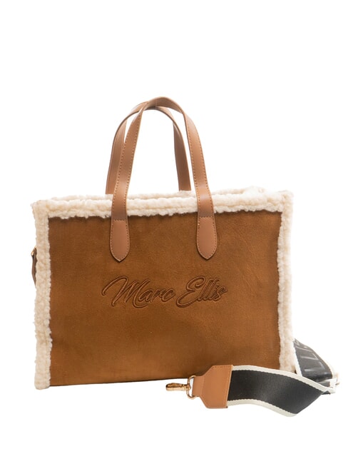 SHERPA Mittelgro&szlig;e Handtasche mit Schultergurt dunkles Leder - Damentaschen