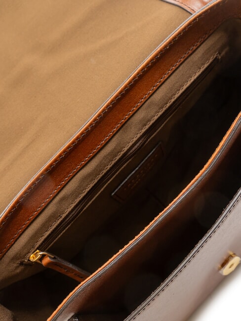 FAENTINA Gro&szlig;e Umh&auml;ngetasche aus Leder BRAUN - Damentaschen