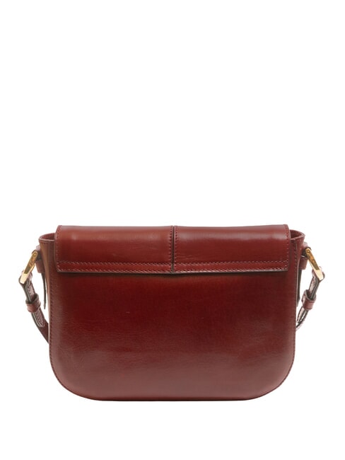 FAENTINA Gro&szlig;e Umh&auml;ngetasche aus Leder Chianti / Bordeaux / Gold - Damentaschen