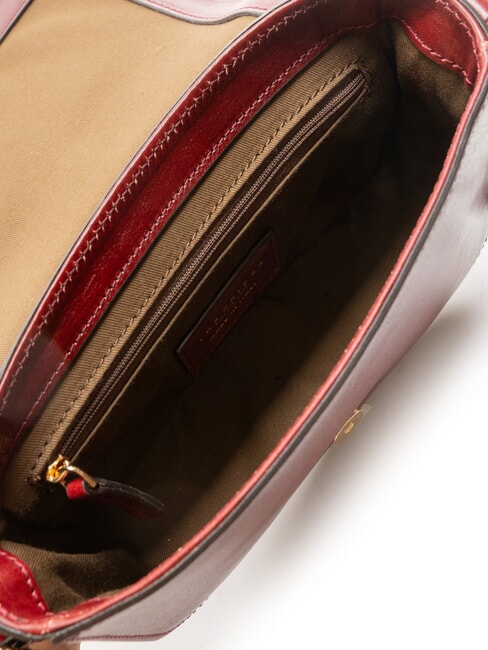 FAENTINA FAENTINA Mini-Postbotin aus Leder Chianti / Bordeaux / Gold - Damentaschen