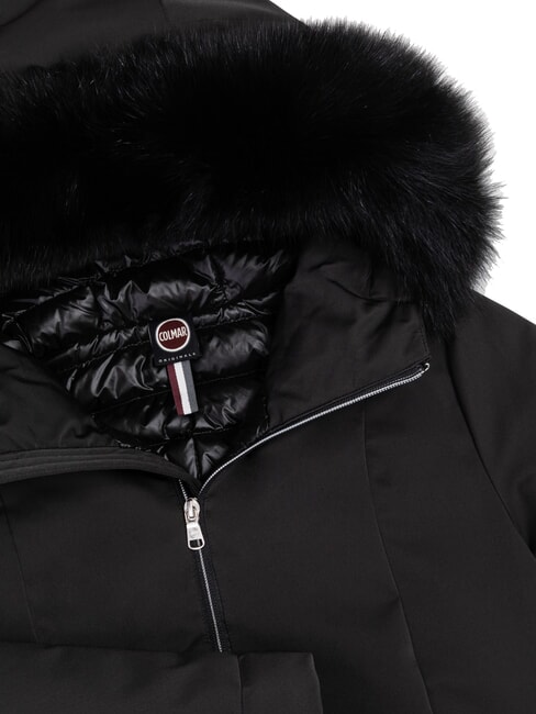 PURENESS Lange, wattierte Jacke mit Kapuze Schwarz - Daunenjacken f&uuml;r Damen