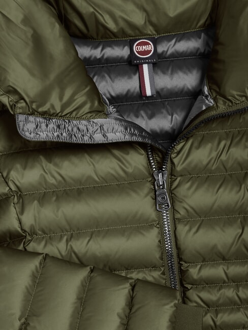 DELUXE Kurze Daunenjacke mit hohem Kragen Dunkelschlamm-Dunkelstahl - Daunenjacken f&uuml;r Damen