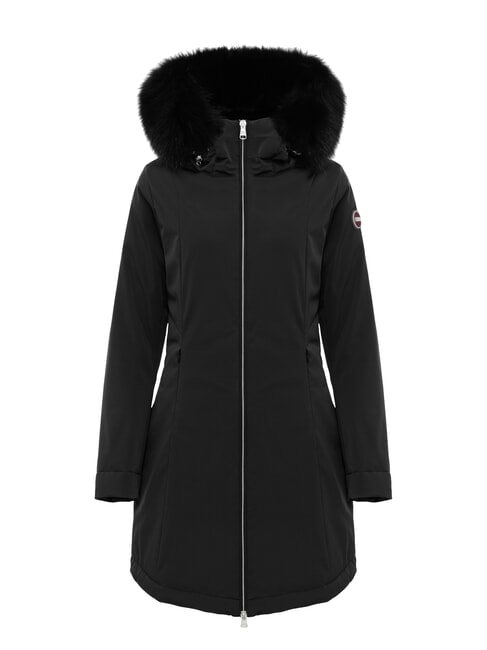 PURENESS Lange, wattierte Jacke mit Kapuze Schwarz - Daunenjacken f&uuml;r Damen
