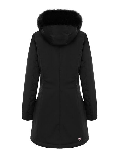 PURENESS Lange, wattierte Jacke mit Kapuze Schwarz - Daunenjacken f&uuml;r Damen