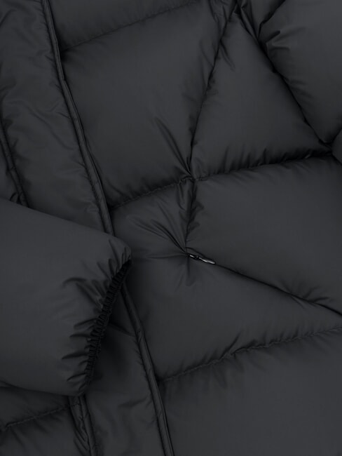 CAPTION Mittellange Daunenjacke mit Kapuze Schwarz - Daunenjacken f&uuml;r Damen