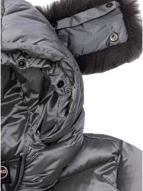 DELUXE Lange Daunenjacke mit Kapuze dunkler Stahl-dunkler Stahl - Daunenjacken f&uuml;r Damen