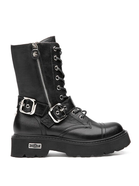 SLASH 4585 Lederstiefeletten mit Schnallen Schwarz - Damenschuhe