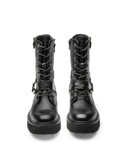 CULT SLASH 4585 Lederstiefeletten mit Schnallen Schwarz - Damenschuhe - 4