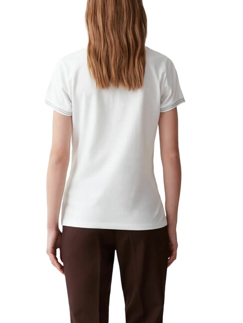 MONDAY Kurz&auml;rmliges Poloshirt aus Stretch-Piquet Wei&szlig; - Damen-Polo-Shirts/Damen-Polo-Shirt/Damenpoloshirt/Damenpoloshirts