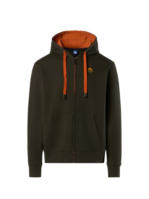 LOGO Kapuzenjacke mit durchgehendem Rei&szlig;verschluss Waldgr&uuml;n - Sweatshirts Herren