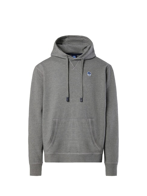 ROUND LOGO Baumwoll-Hoodie mittelgraue Melange - Sweatshirts Herren