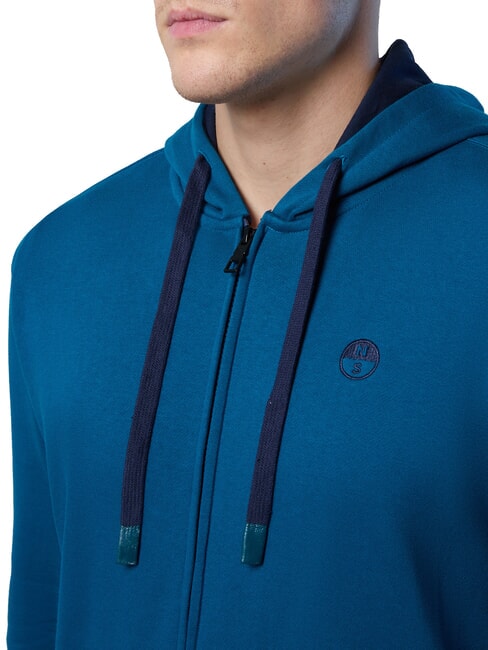 LOGO Kapuzenjacke mit durchgehendem Rei&szlig;verschluss wassergr&uuml;n - Sweatshirts Herren