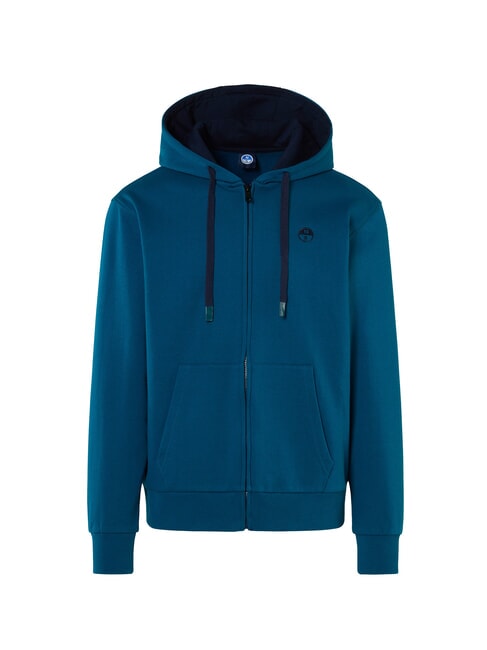 LOGO Kapuzenjacke mit durchgehendem Rei&szlig;verschluss wassergr&uuml;n - Sweatshirts Herren