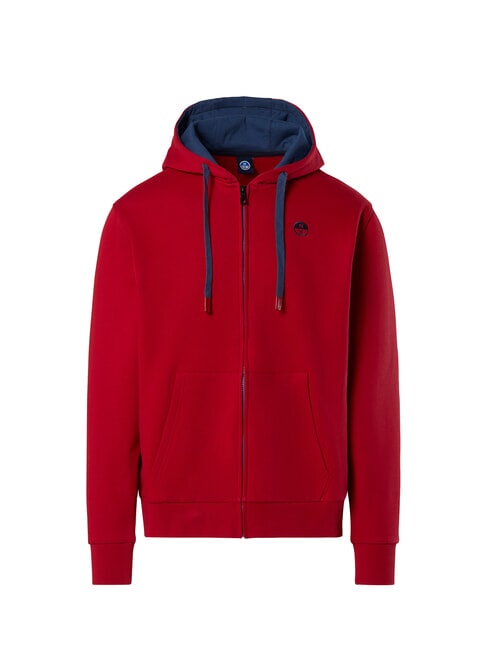 LOGO Kapuzenjacke mit durchgehendem Rei&szlig;verschluss rote Lava - Sweatshirts Herren